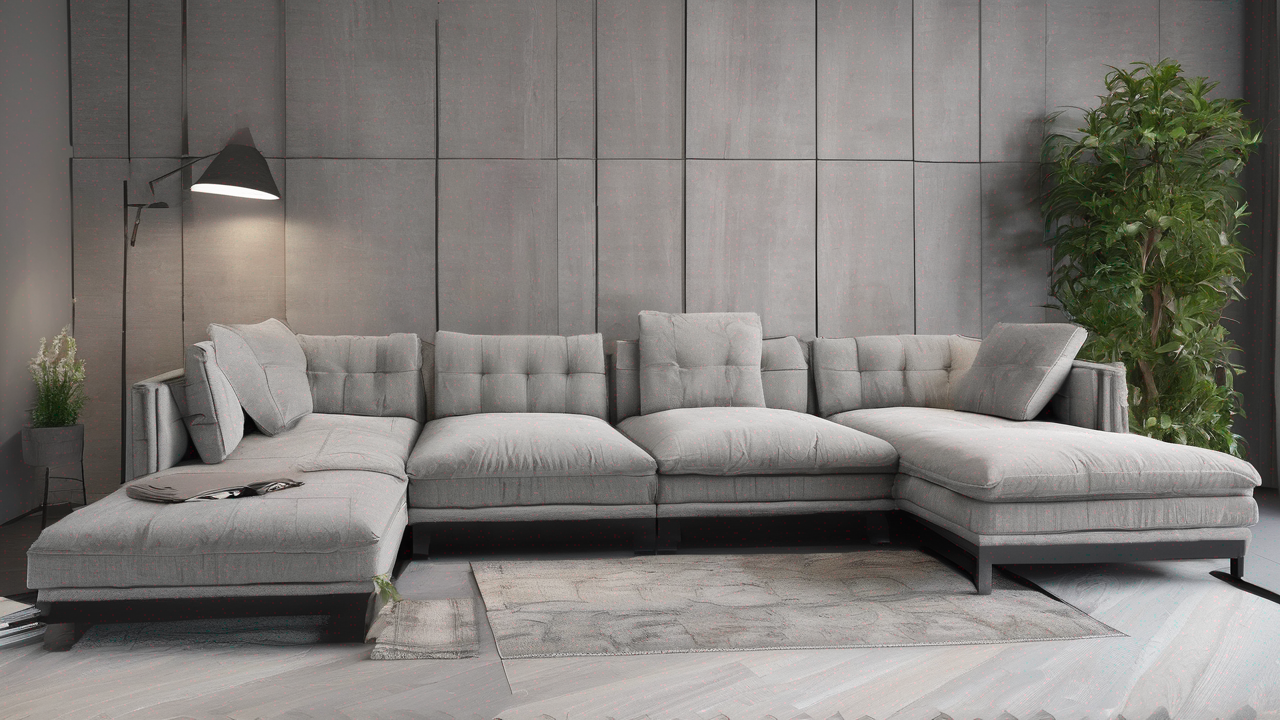 Modułowa sofa narożna w kolorze ciemnej zieleni z aksamitnym obiciem i złotymi elementami