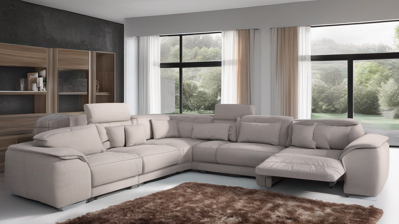 Modułowa sofa w przestronnym salonie z możliwością różnych konfiguracji